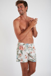 Short de bain écru imprimé tropical MANU SANTALINA - 3