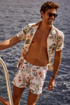 Short de bain écru imprimé tropical MANU SANTALINA - 1