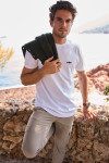 T-shirt blanc en coton requin YANN SHARK
