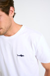 T-shirt blanc en coton requin YANN SHARK
