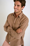 Chemise en lin taupe CHEMISEML LINDYE