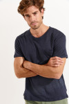 Tshirt en lin bleu marine Collection Homme CYRIL LIN   - 3