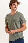 Tshirt en lin kaki Collection Homme CYRIL LIN   - 2