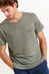 Tshirt en lin kaki Collection Homme CYRIL LIN   - 3