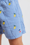 Short de bain bleu à rayures et motif citron Swimshort Citron
