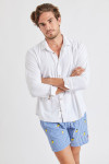 Short de bain bleu à rayures et motif citron Swimshort Citron