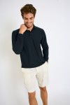 Polo manches longues bleu marine CARL BAIABLUE - 2