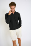 Polo manches longues noir CARL BAIABLUE - 3