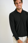 Polo manches longues noir CARL BAIABLUE - 4
