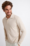 Polo manches longues beige CARL PAGANI - 1