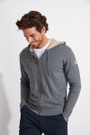 Gilet à capuche gris chiné Luca MONZA - 1