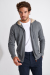 Gilet à capuche gris chiné Luca MONZA - 6
