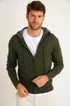 GILET A CAPUCHE KAKI LUCA MONZA - 1