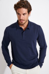Polo marine manches longues CARL TERZO - 1