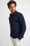 Polo marine manches longues CARL TERZO - 3