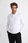 Polo blanc manches longues CARL TERZO - 4