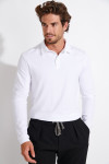 Polo blanc manches longues CARL TERZO - 3