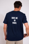 T-shirt bleu marine MORGAN DATE ME IN PARIS - 3