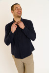 Chemise bleu marine QUENTIN PISE matière coton - 3