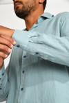 Chemise bleu QUENTIN PISE matière coton - 6