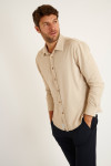 CHEMISE MANCHES LONGUES BEIGE ALAIN PAGANI - 3