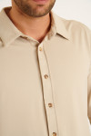 CHEMISE MANCHES LONGUES BEIGE ALAIN PAGANI - 1
