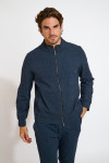 Veste zippée bleu marine à col montant LUC LIVOURNE - 5