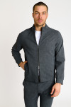 Veste zippée gris anthracite à col montant LUC TREMEZZO - 1