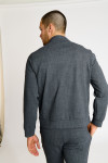 Veste zippée gris anthracite à col montant LUC TREMEZZO - 3