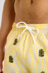 Short de bain à rayures jaune et motif tropical EMILIO MINORI - 5