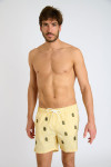 Short de bain à rayures jaune et motif tropical EMILIO MINORI - 6