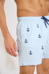 Short de bain à rayures bleu et motif ancre EMILIO MINORI - 3