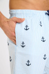 Short de bain à rayures bleu et motif ancre EMILIO MINORI - 4