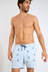 Short de bain à rayures bleu et motif ancre EMILIO MINORI - 5