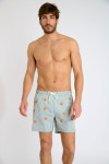 Short de bain à rayures kaki et motif corail EMILIO MINORI - 4