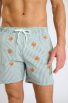 Short de bain à rayures kaki et motif corail EMILIO MINORI - 5