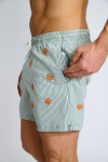 Short de bain à rayures kaki et motif corail EMILIO MINORI - 6