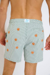Short de bain à rayures kaki et motif corail EMILIO MINORI - 7