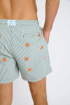 Short de bain à rayures kaki et motif corail EMILIO MINORI - 2