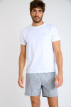 T-shirt blanc et bleu imprimé palmier THEOPALMCOLOR NAVIGLIO - 2
