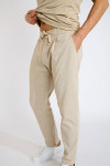 Pantalon coupe carotte beige THOMAS CERVO