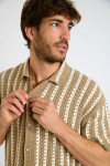 Chemise en maille taupe TRISTAN SOVERATO - 3