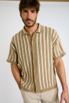 Chemise en maille taupe TRISTAN SOVERATO - 6