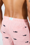Short de bain à rayures rouge et motif requin EMILIO MINORI - 5