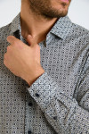 Chemise bleu marine imprimé mosaïque QUENTIN ORTONA - 7