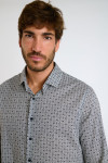 Chemise bleu marine imprimé mosaïque QUENTIN ORTONA - 5