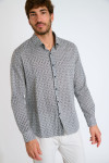 Chemise bleu marine imprimé mosaïque QUENTIN ORTONA - 6