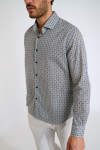 Chemise bleu marine imprimé mosaïque QUENTIN ORTONA - 4