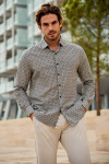 Chemise bleu marine imprimé mosaïque QUENTIN ORTONA - 1
