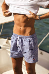 Short de Bain rayure Marine - Broderie Requin SWIMSHORT SHARK - 5